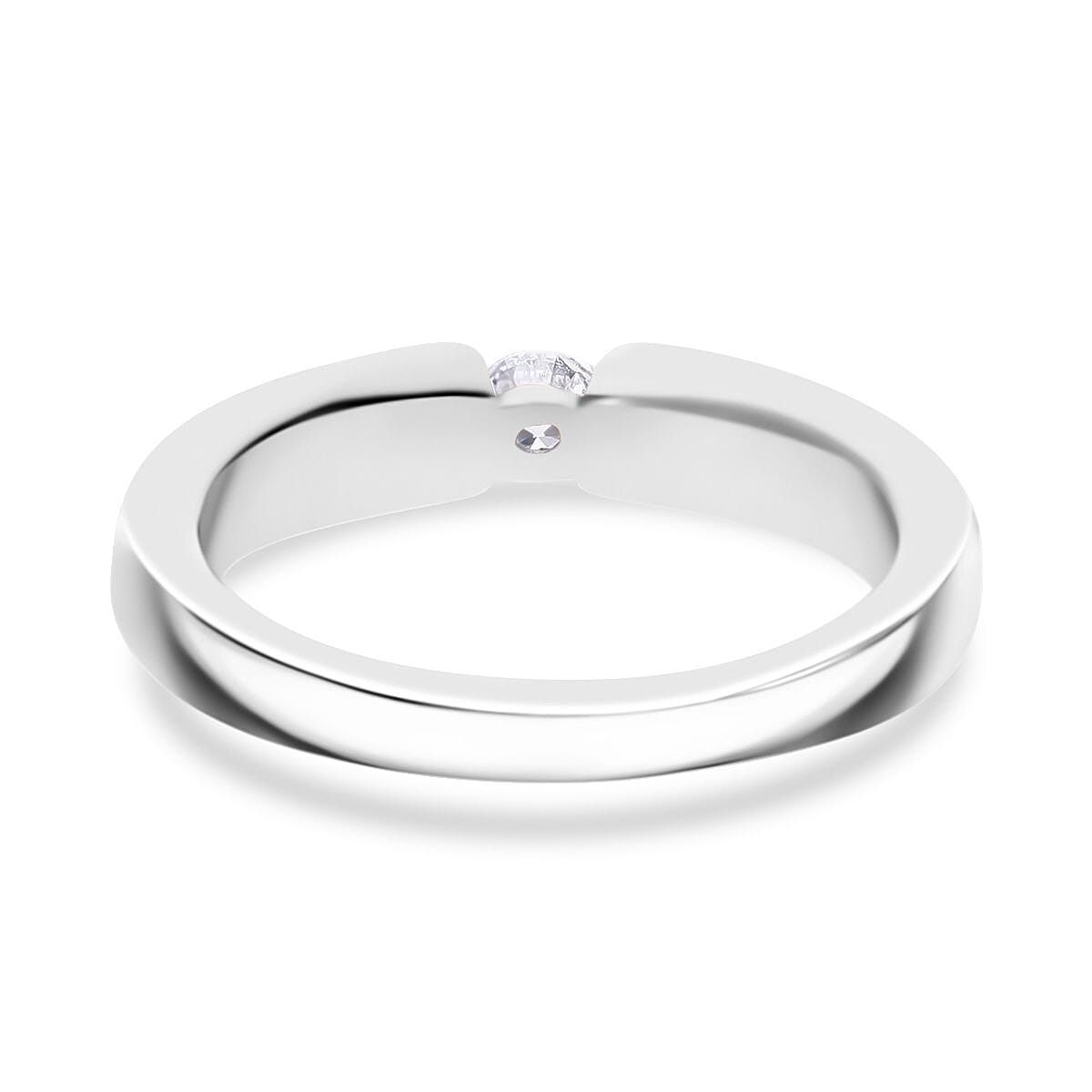 Luxuriant VS-EF Lab Grown Diamond Ring in Rhodium Overlay Sterling Silver