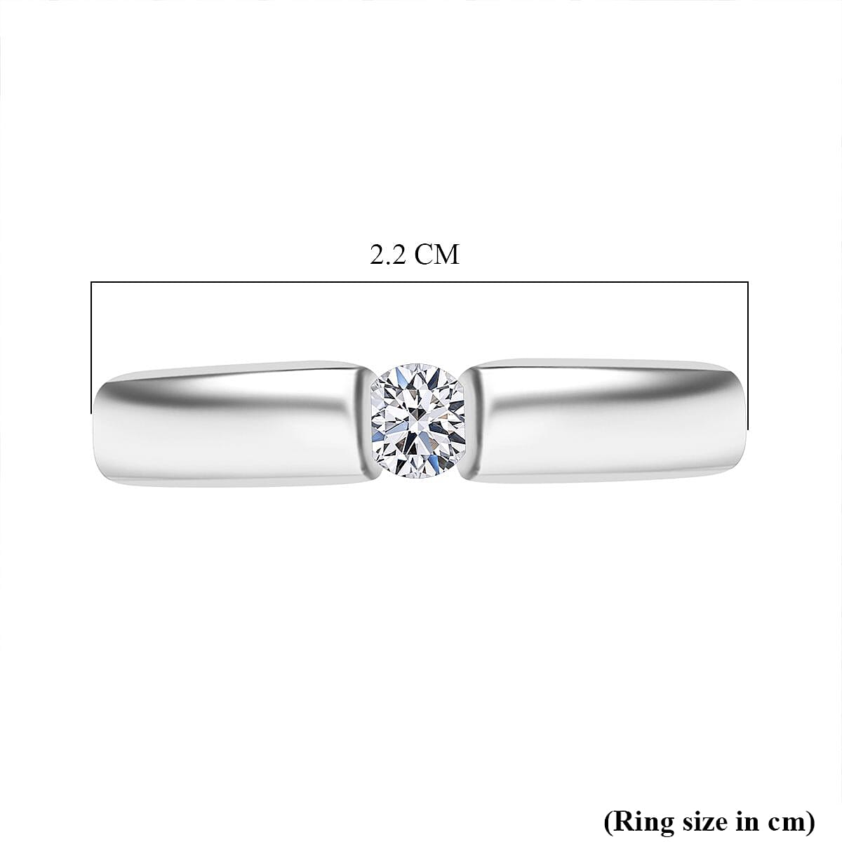 Luxuriant VS-EF Lab Grown Diamond Ring in Rhodium Overlay Sterling Silver