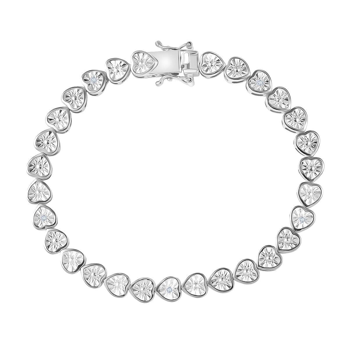 EverTrue White Diamond Tennis Bracelet -White (Size - 7.5)