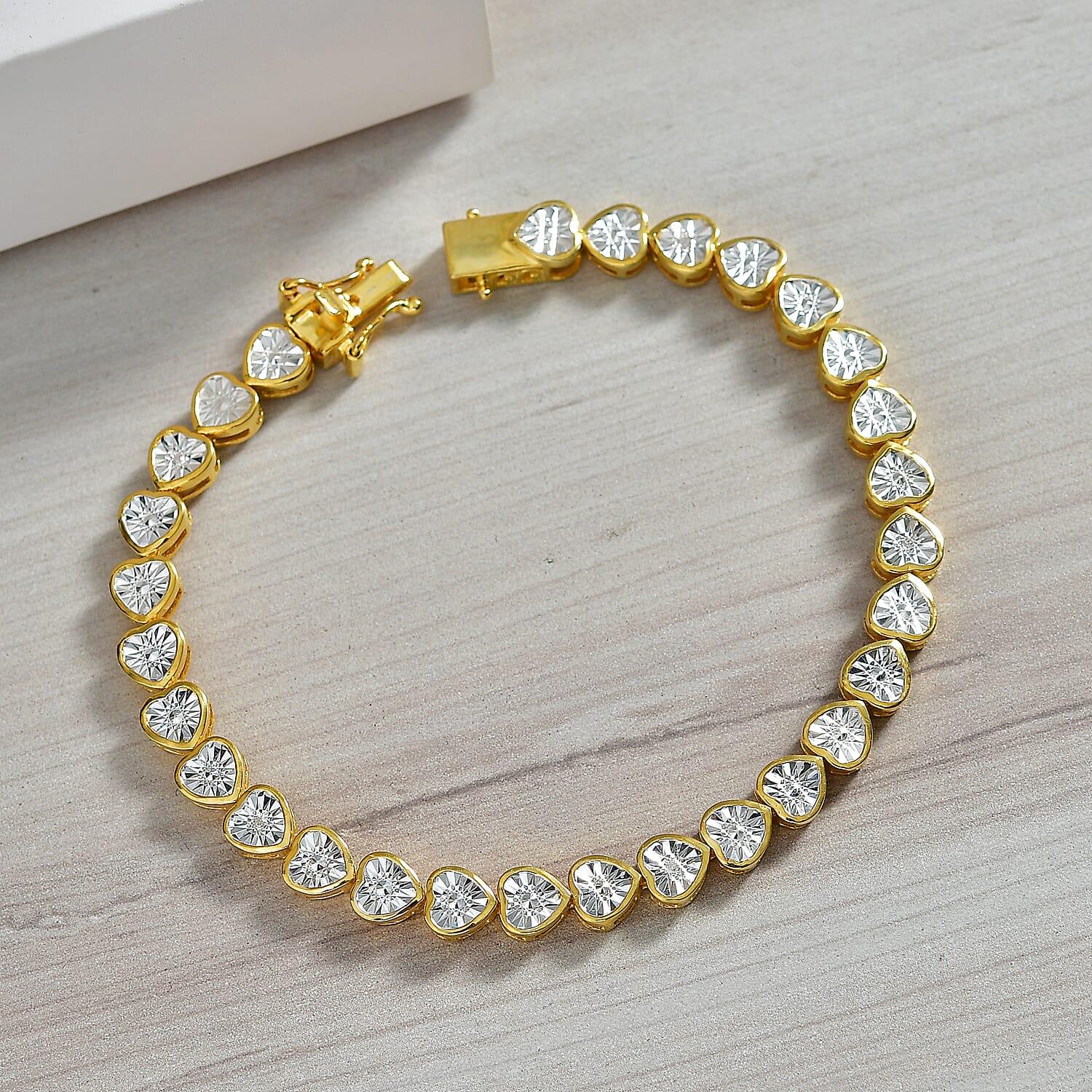EverTrue White Diamond Tennis Bracelet - Yellow (Size - 7.5)