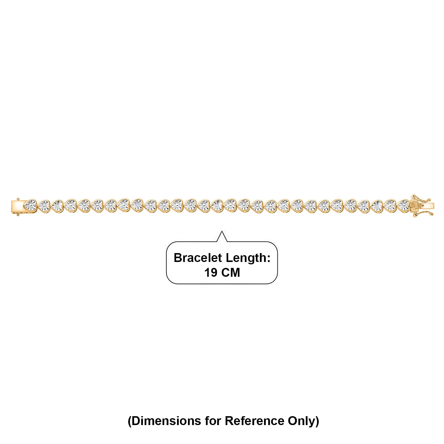 EverTrue White Diamond Tennis Bracelet - Yellow (Size - 7.5)