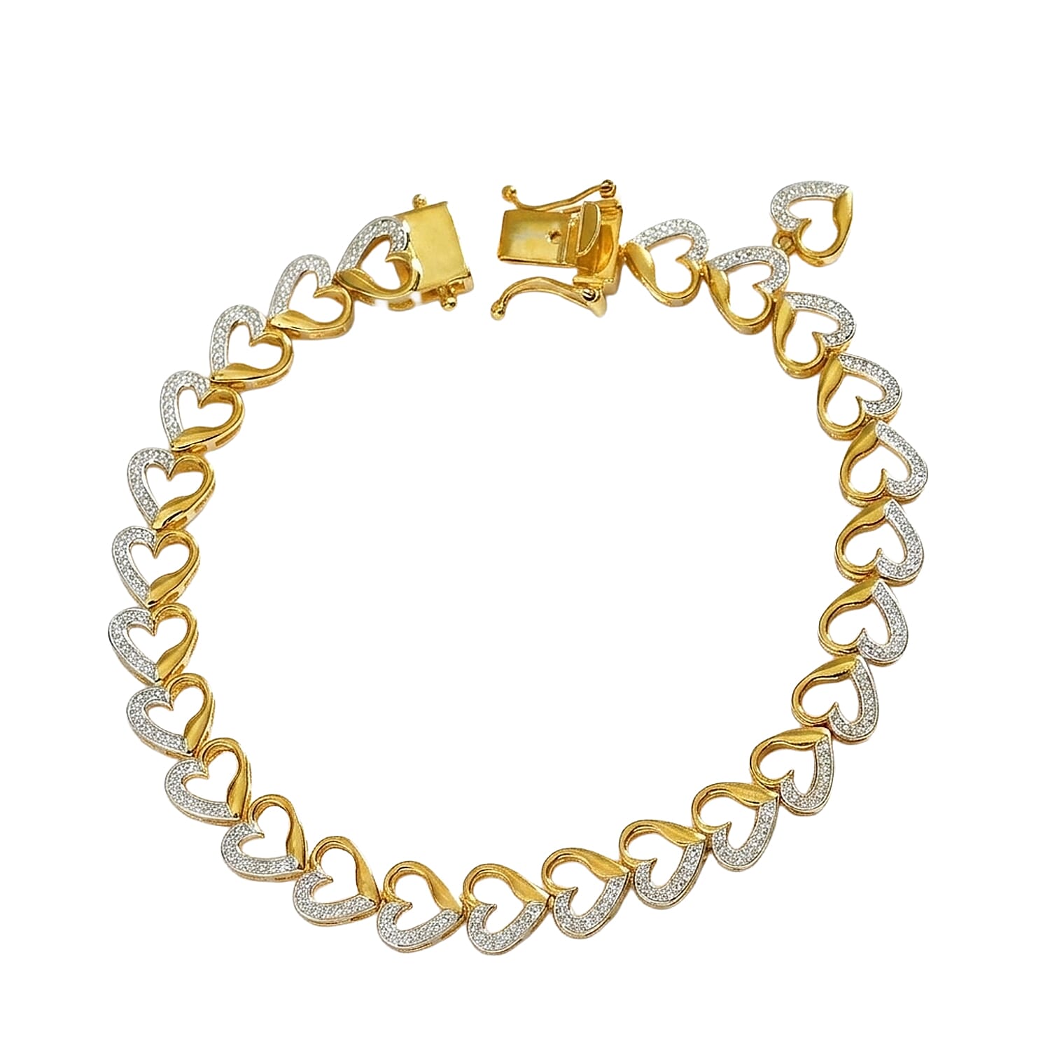 Mega Closeout Deal-  White Diamond Tennis Bracelet (Size - 7.5) with GB Lock Box