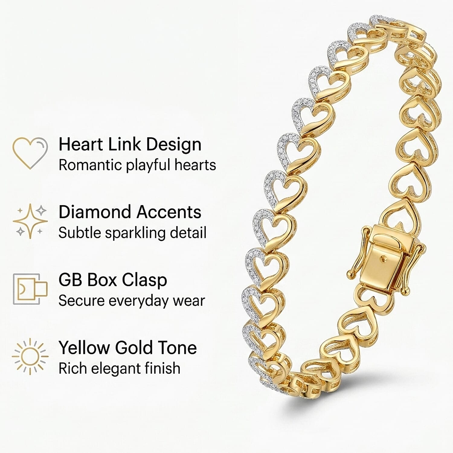 Mega Closeout Deal-  White Diamond Tennis Bracelet (Size - 7.5) with GB Lock Box