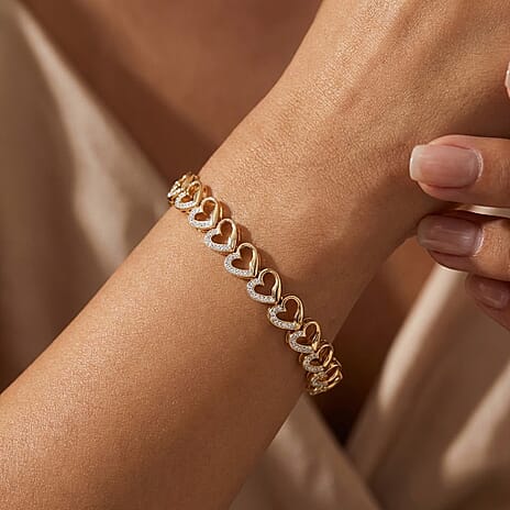 Mega Closeout Deal-  White Diamond Tennis Bracelet (Size - 7.5) with GB Lock Box