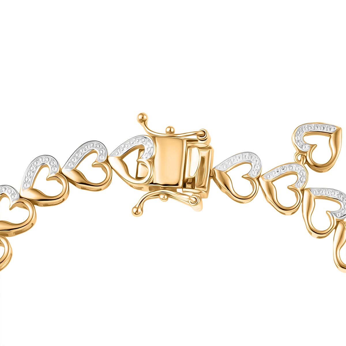 EverTrue White Diamond Tennis Bracelet (Size - 7.5) with GB Lock Box in Yellow Gold Tone