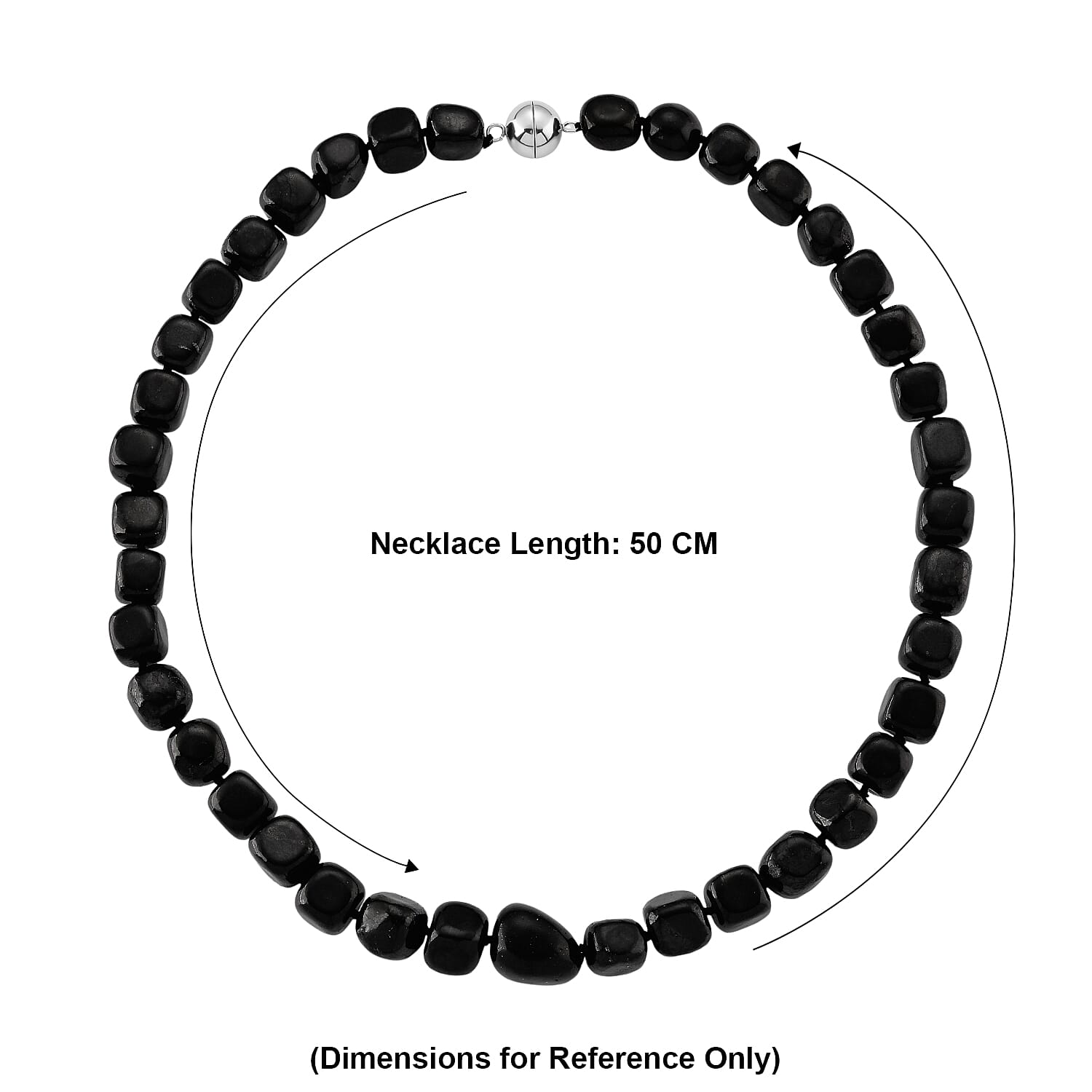Natural Shungite Necklace with Magnetic Lock (Size - 20)  500.00 Ct.