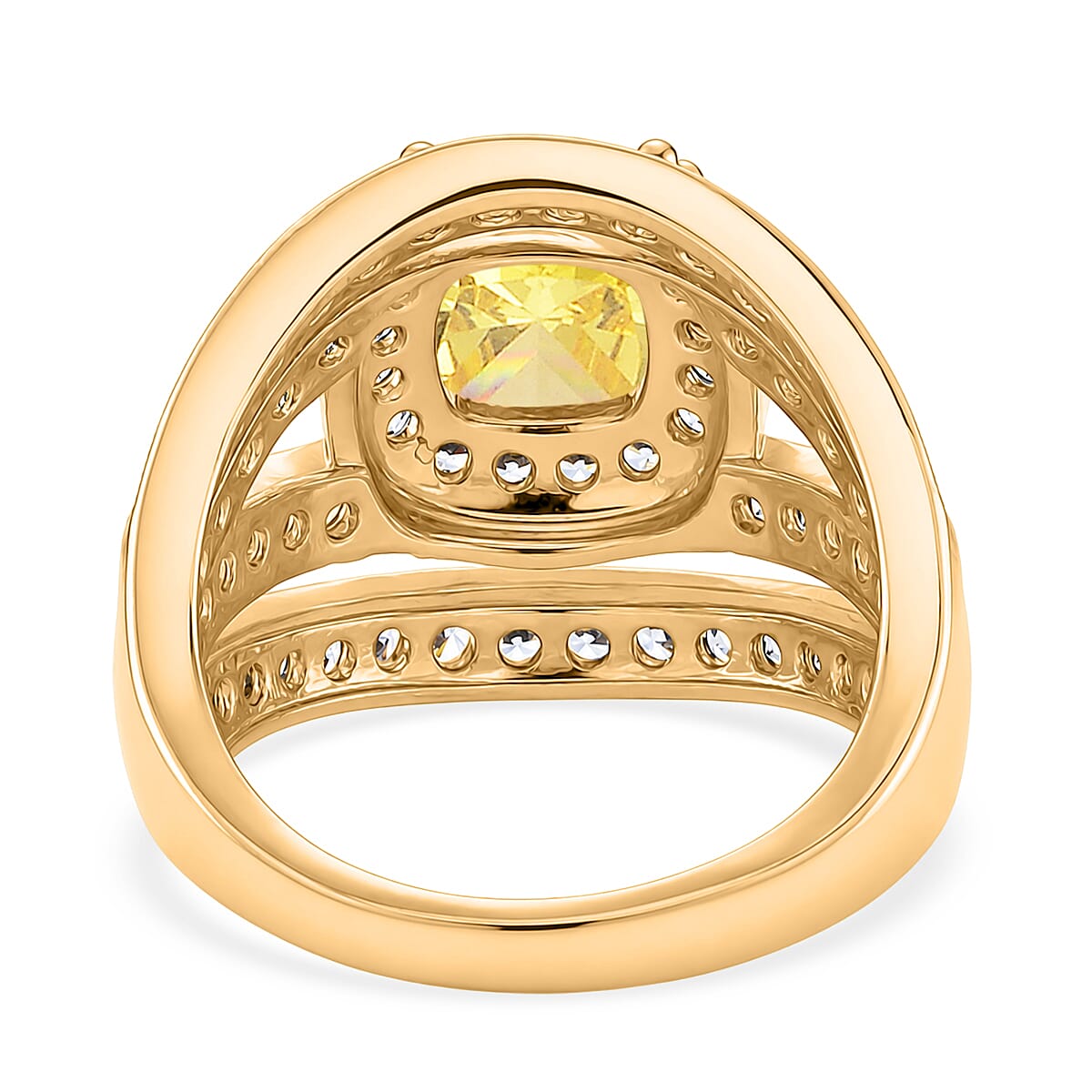White Cubic Zirconia & Yellow Cubic Zirconia Ring in Yellow Gold Tone 1.50 Ct.