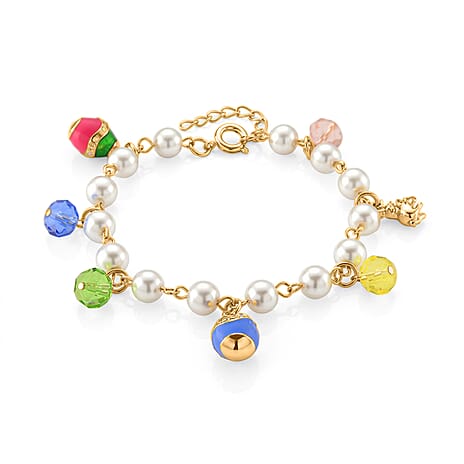 Multi Color Crystal & Glass Bracelet (Size - 8-2 EXT) with Enamel