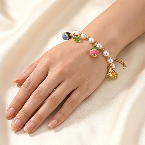 The Luxury Egg Collection - Multi Colour Crystal Bracelet (Size - 8-2 EXT) with Enamel