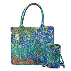 Patterned Tote Bag (Size 15x4x13 cm) - Blue
