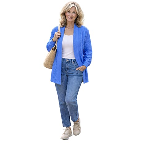 Pure And Natural Cardigan (Size - Medium) - Blue