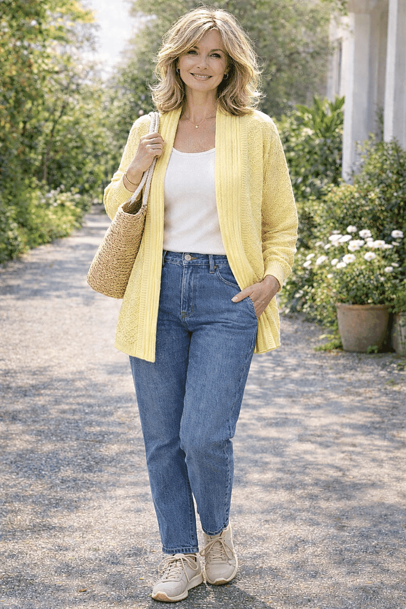 Pure And Natural Cardigan (Size - Medium) - Lemon