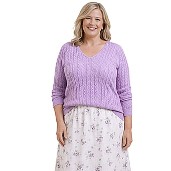 https://tjcuk.sirv.com/Products/84/8/8480539/Pure-And-Natural-V-Neck-Cable-Jumper-Size-M-Fit-12-to-14-Lilac_8480539_1.jpg?w=342&h=342