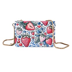 Designer-Inspired RFID-Protected Flower Print Shoulder Bag with a Magnetic Detachable Wallet - Chain Strap included - Cream