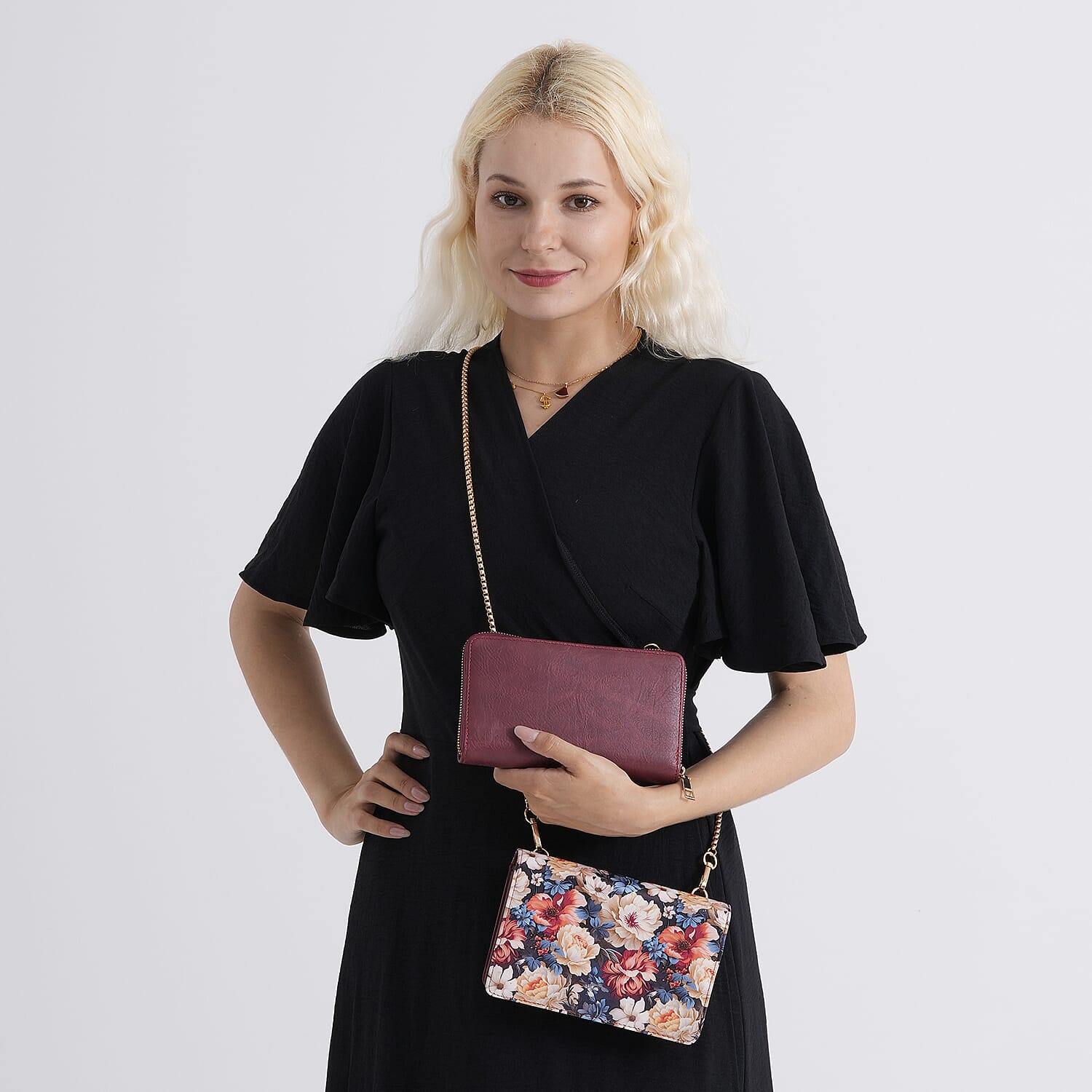 Crossbody Bag (Size - One Size) - Burgundy
