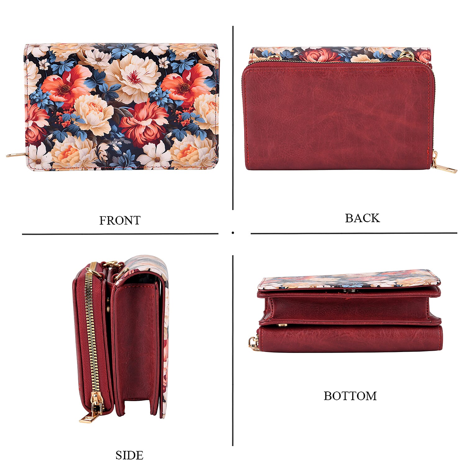 Crossbody Bag (Size - One Size) - Burgundy