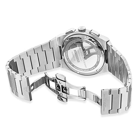 CHRISTOPHE DUCHAMP Attitude Chrono Swiss Quartz 10ATM WR Blue Dial - Two-Tone Case Mens Watch with Two-Tone Chain Strap