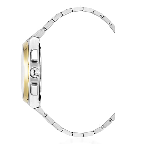 CHRISTOPHE DUCHAMP Attitude Chrono Swiss Quartz 10ATM WR Blue Dial - Two-Tone Case Mens Watch with Two-Tone Chain Strap