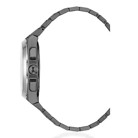 CHRISTOPHE DUCHAMP Attitude Chrono Swiss Quartz 10ATM WR Black Dial - Black Case Mens Watch with Black Stainless Steel Chain Strap