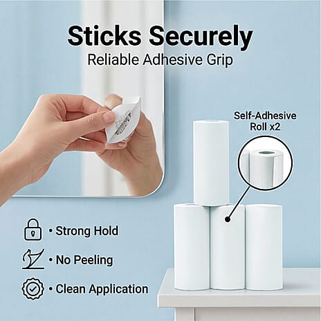 Groov-e Thermal Printer Refill Pack - 3 Rolls (57 x 25mm), Includes 1x White Paper - 2x Self-Adhesive Sticker Rolls