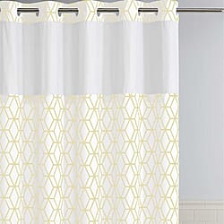 Prism Patterned Shower Curtain (180 x 188 cm) - White - Yellow