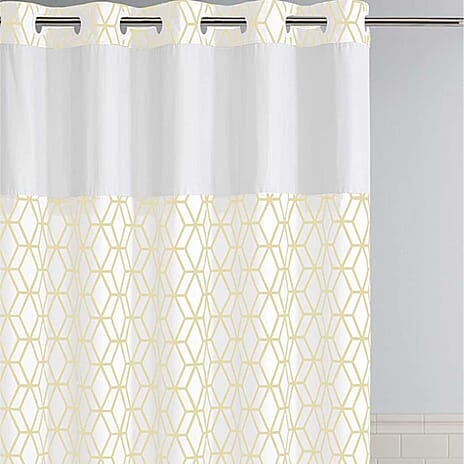 Prism Patterned Shower Curtain (180 x 188 cm) - White - Yellow