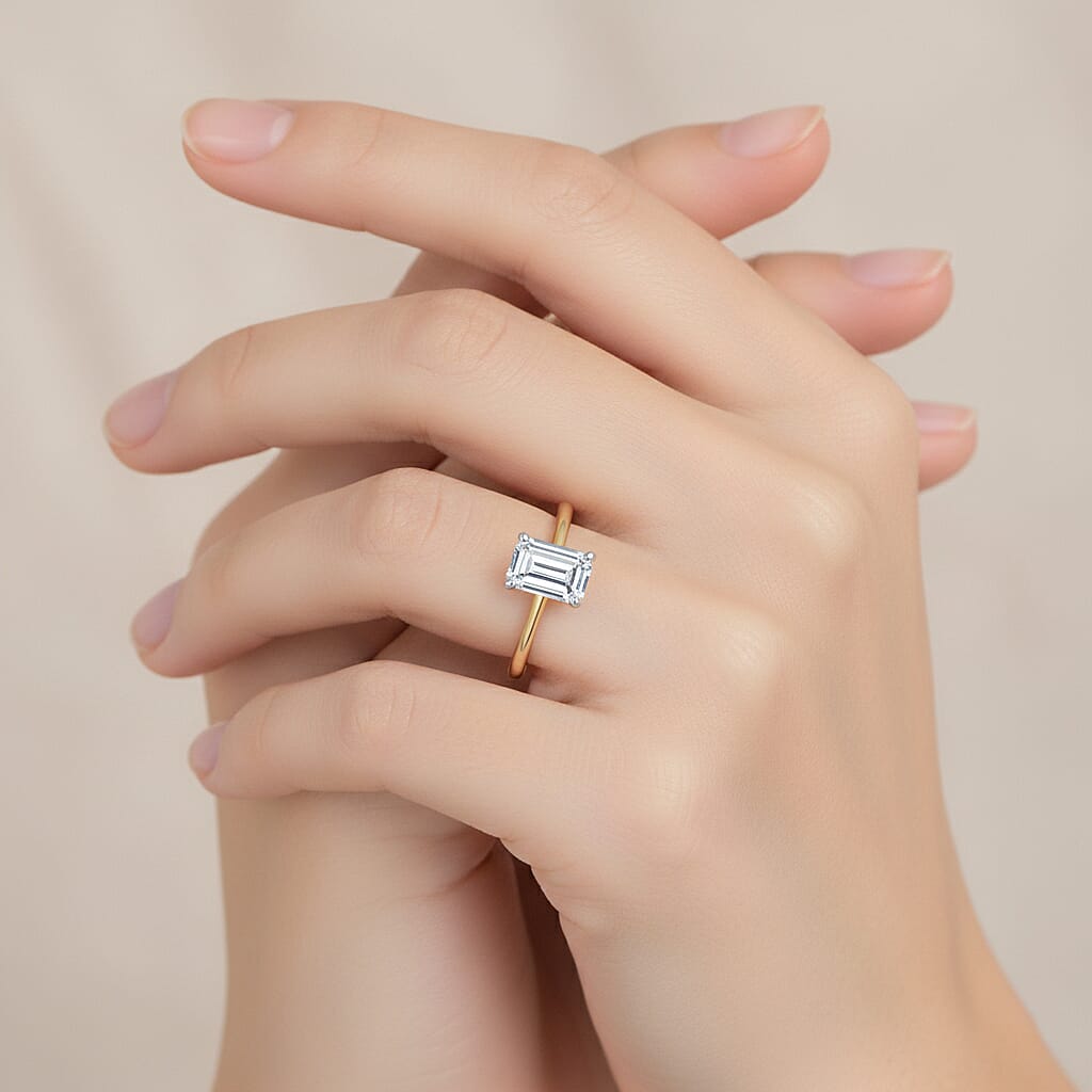 LUXURIANT 1 Ct. Lab Grown Diamond Solitaire Ring in Sterling Silver (SI-G/H)