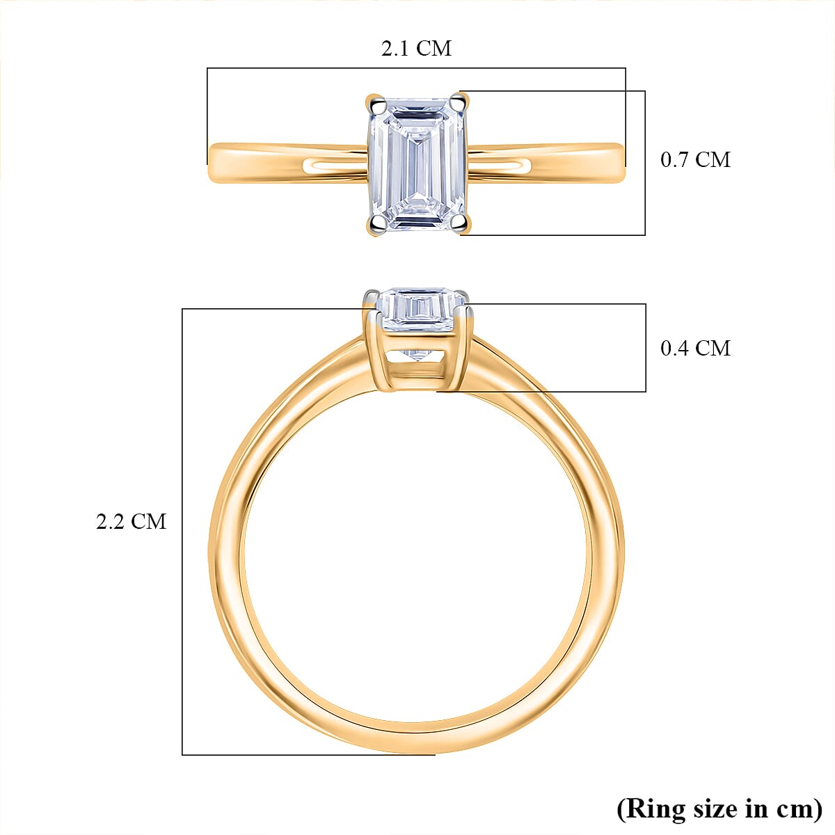 LUXURIANT 1 Ct. Lab Grown Diamond Solitaire Ring in Sterling Silver (SI-G/H)