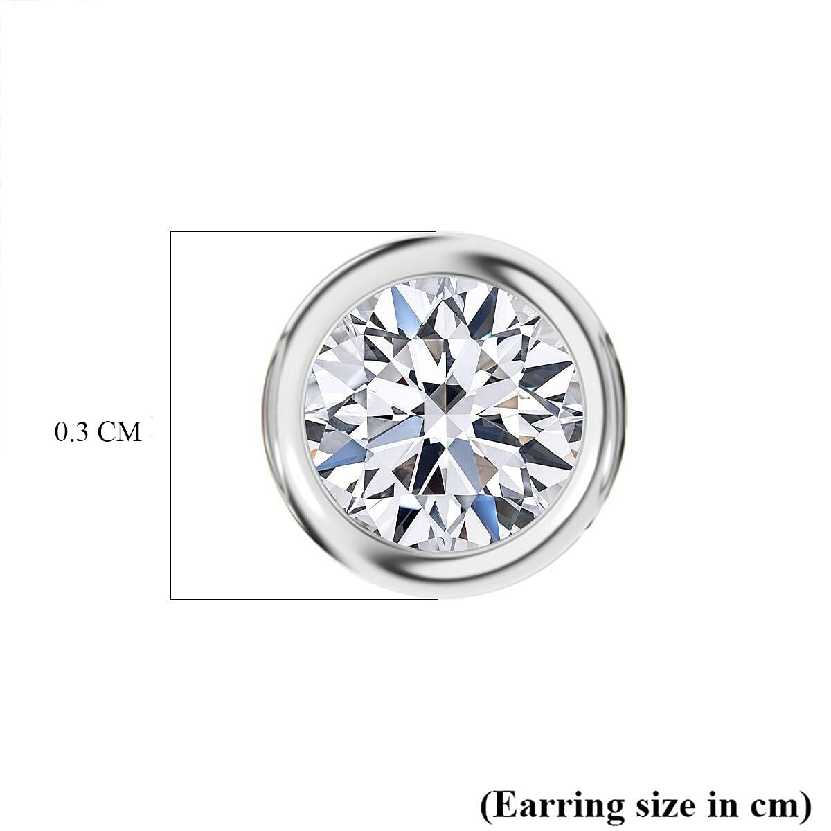 Luxuriant SI-GH Lab Grown Diamond Screw Back Earring in Rhodium Overlay Sterling Silver 0.23 Ct.