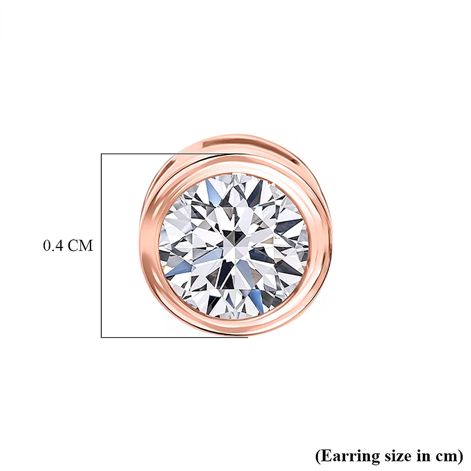 Luxuriant SI-GH Lab Grown Diamond Screw Back Earring in 18K Vermeil Rose Gold Plated Sterling Silver 0.38 Ct.