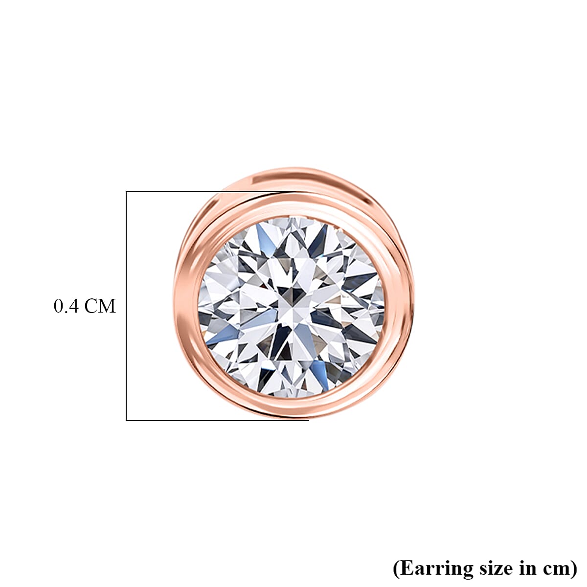 Luxuriant SI-GH Lab Grown Diamond Screw Back Earring in 18K Vermeil Rose Gold Plated Sterling Silver 0.38 Ct.
