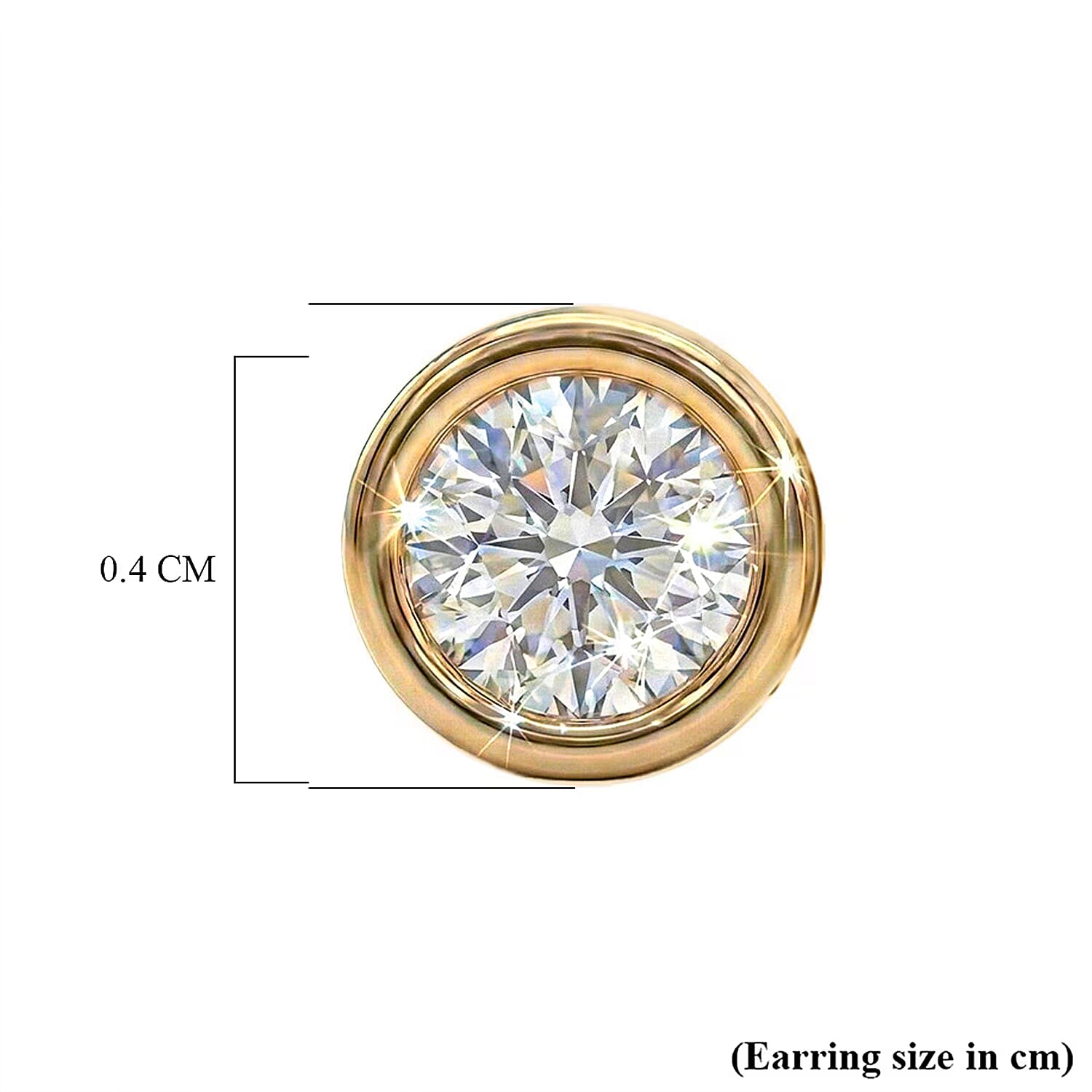 Luxuriant SI-GH Lab Grown Diamond Screw Back Earring in 18K Vermeil Yellow Gold Plated Sterling Silver 0.38 Ct.