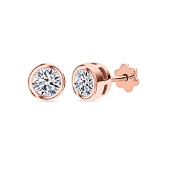 LUXURIANT Lab Grown Diamond Solitaire Stud Earring with Ball Screw Push Back