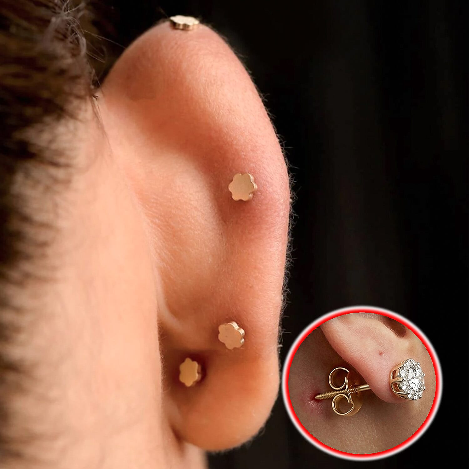 Luxuriant SI-GH Lab Grown Diamond Screw Back Earring in 18K Vermeil Yellow Gold Plated Sterling Silver 0.23 Ct.