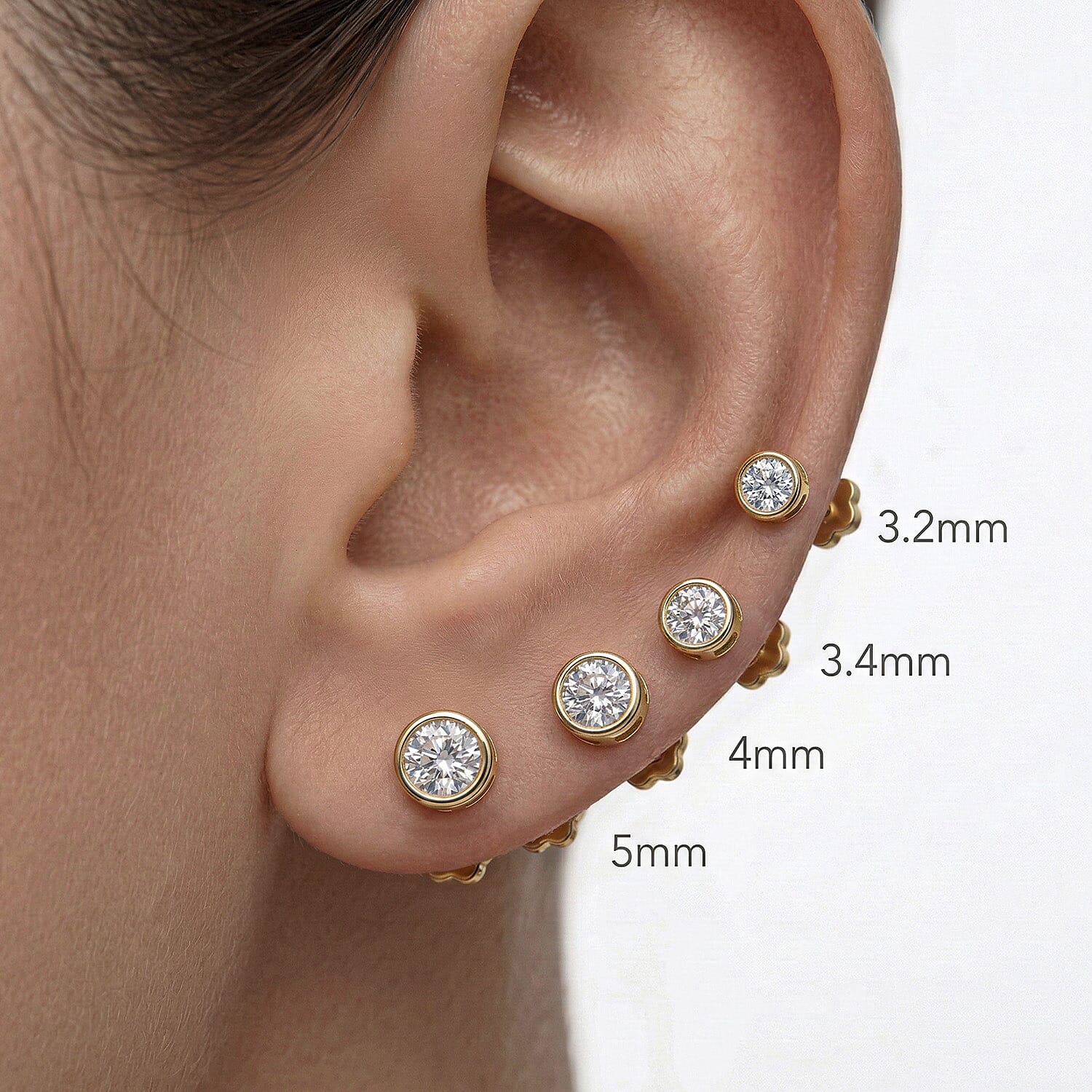 Luxuriant SI-GH Lab Grown Diamond Screw Back Earring in 18K Vermeil Yellow Gold Plated Sterling Silver 0.23 Ct.