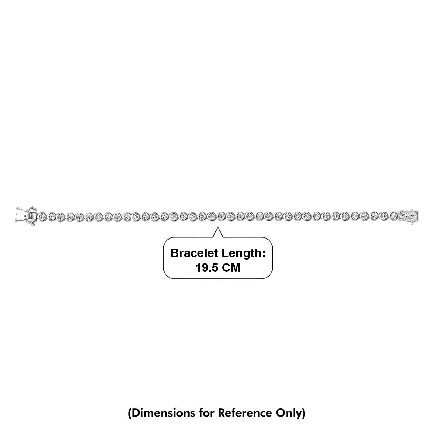 Luxuriant SI-G-H Lab Grown Diamond Tennis Bracelet (Size - 8) with GB Lock Box in Rhodium Overlay Sterling Silver, Silver Wt. 11.50 Gms