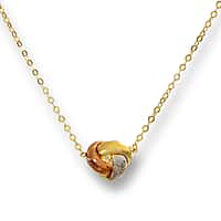Maestro Collection - 9K Yellow, Rose and White Gold Knot Necklace (Size - 18) with Spring Ring Clasp