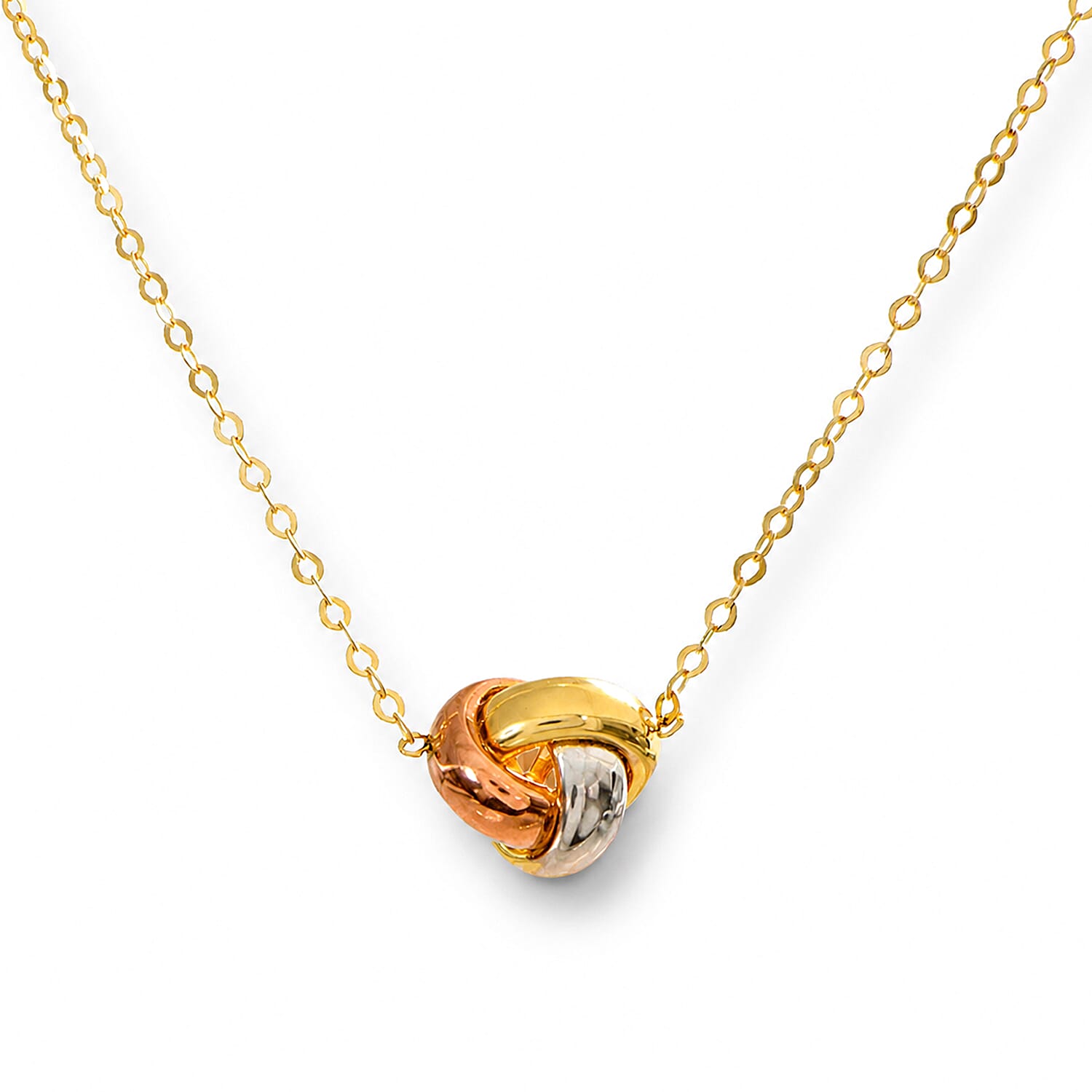 - 9K Yellow Gold Necklace (Size - 18) with Spring Ring Clasp