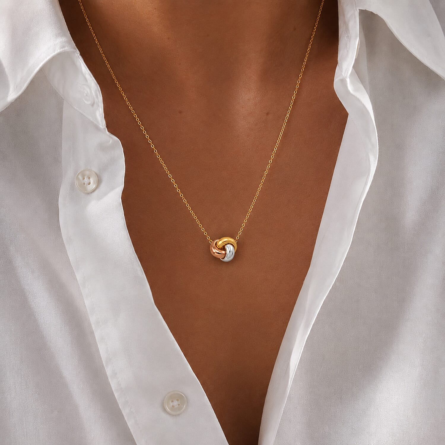 - 9K Yellow Gold Necklace (Size - 18) with Spring Ring Clasp