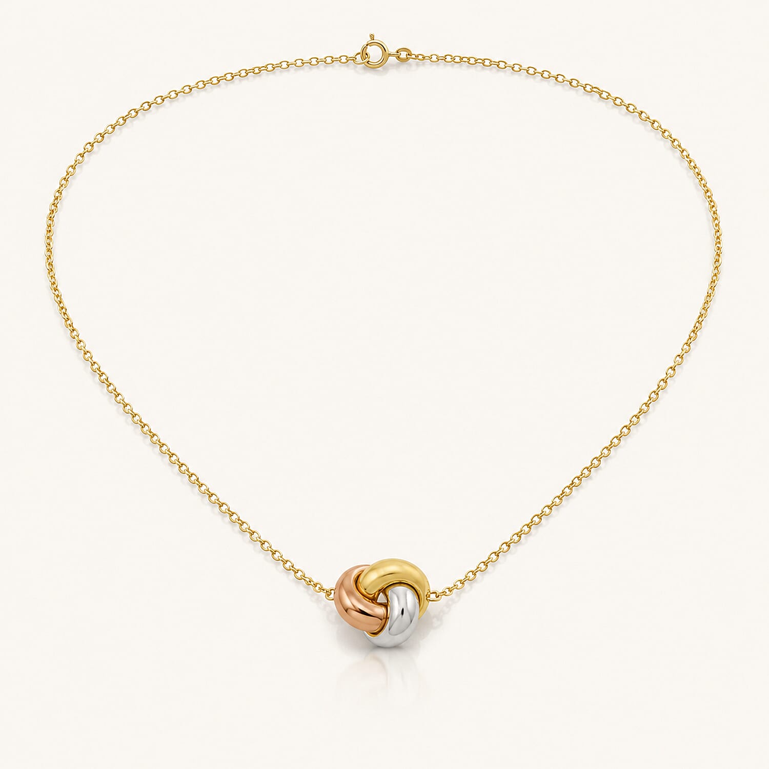 - 9K Yellow Gold Necklace (Size - 18) with Spring Ring Clasp