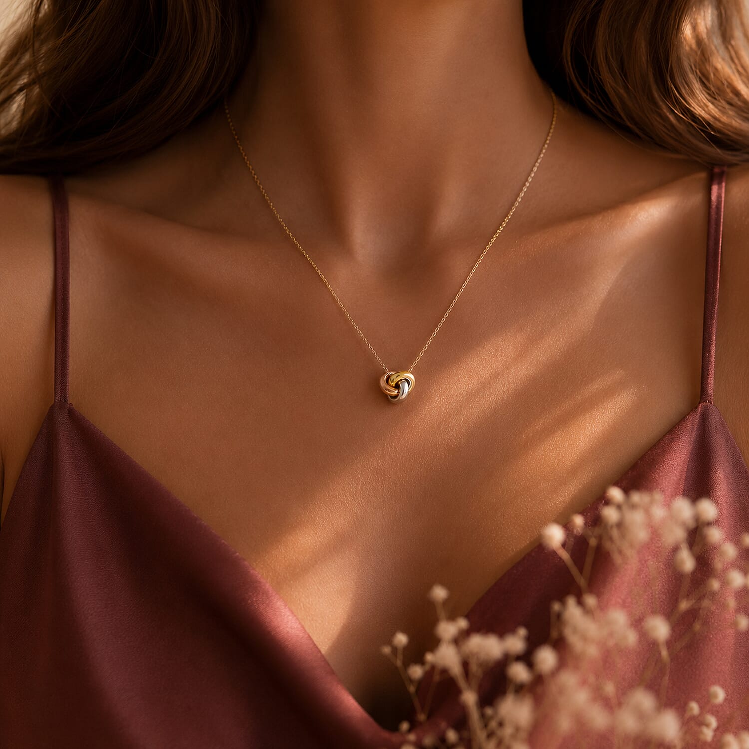- 9K Yellow Gold Necklace (Size - 18) with Spring Ring Clasp