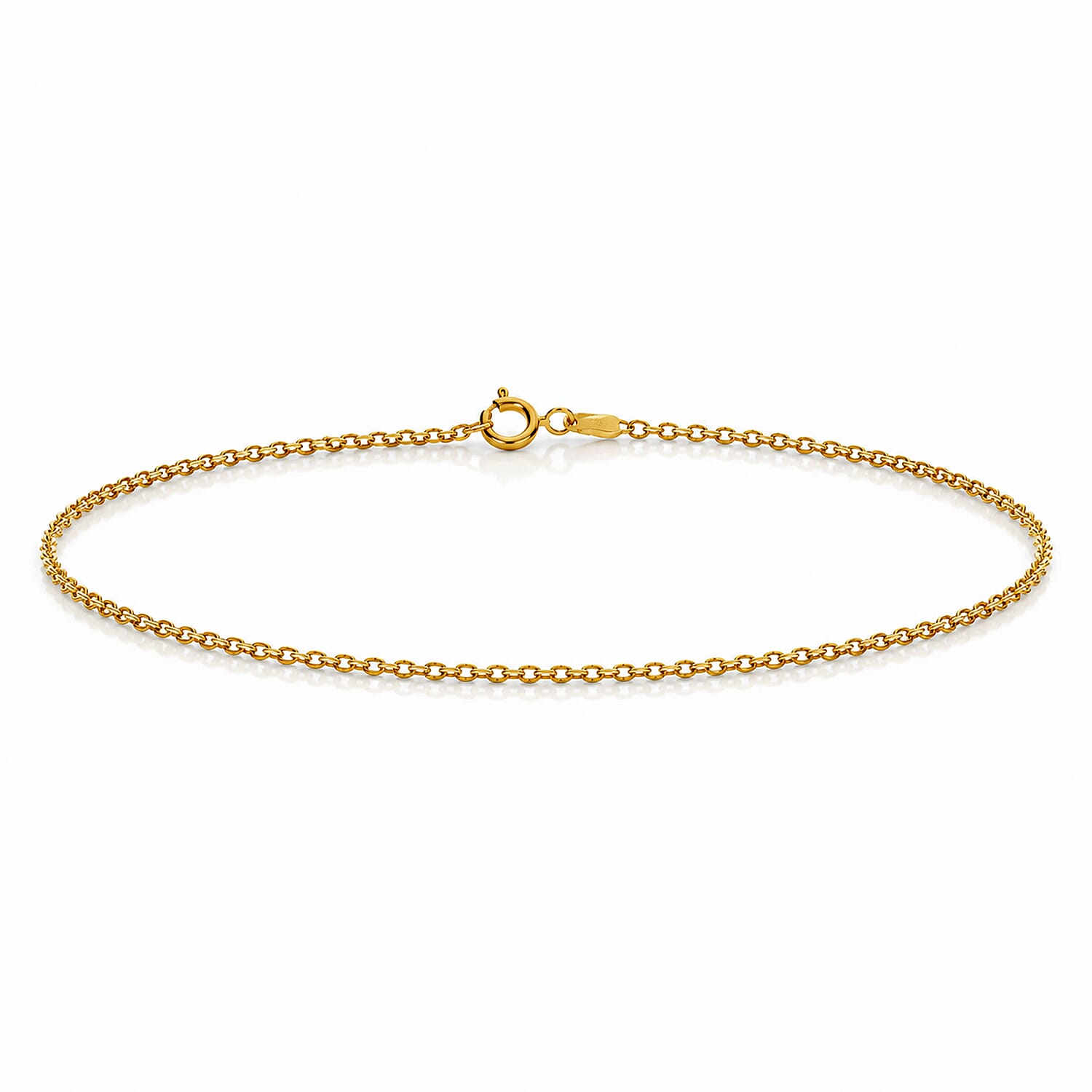 Maestro Collection - 9K Yellow Gold Link Chain Bracelet (Size - 7.5) with Spring Ring Clasp
