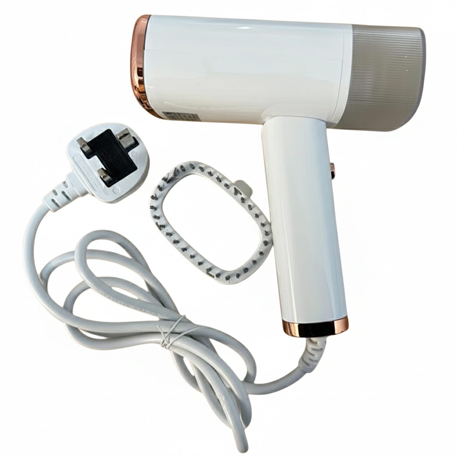 Foldable Garment Steamer with Fabric Brush - White