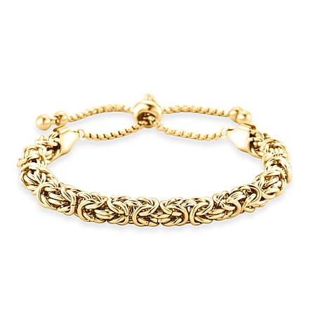 Byzantine Chain Adjustable Bracelet in Yellow Gold Tone (Up to 9.5 Inch) Byzantine Chain Adjustable Bracelet in Yellow Gold Tone (Up to 9.5 Inch)