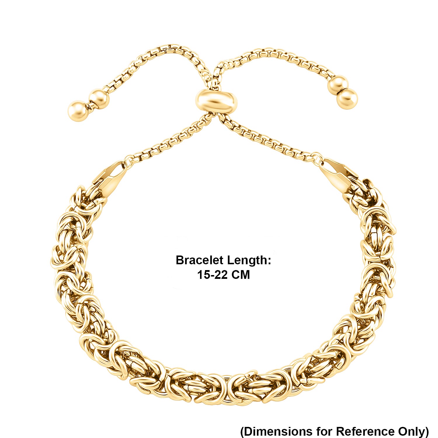 Adjustable Bracelet (Size - 9.5) in Yellow Gold Tone