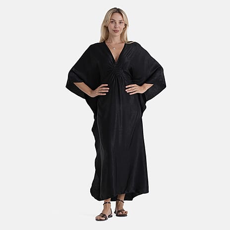 La Marey Solid Kaftan (Size - One Size) - Black