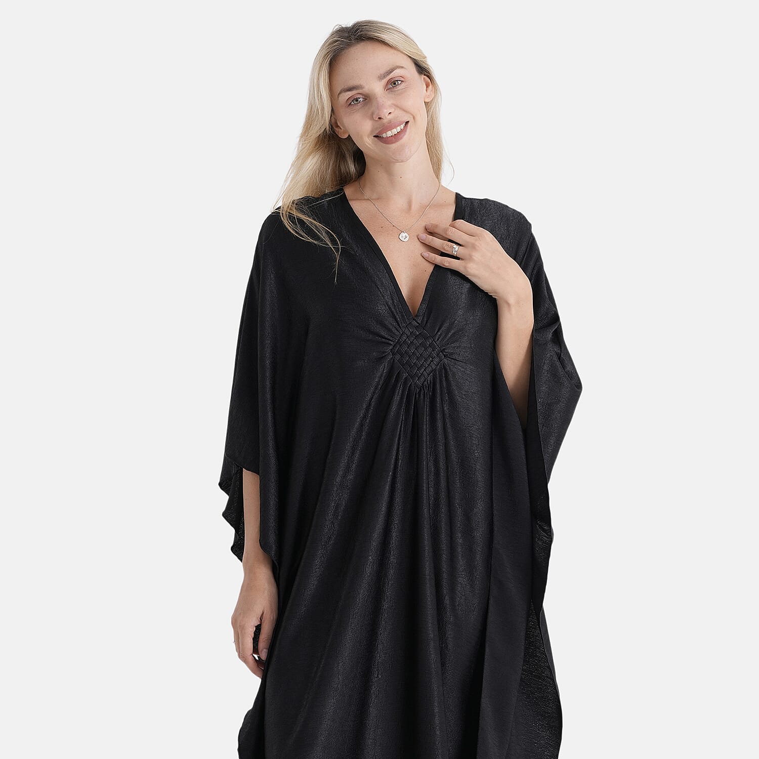 La Marey Solid Kaftan (Size - One Size) - Black