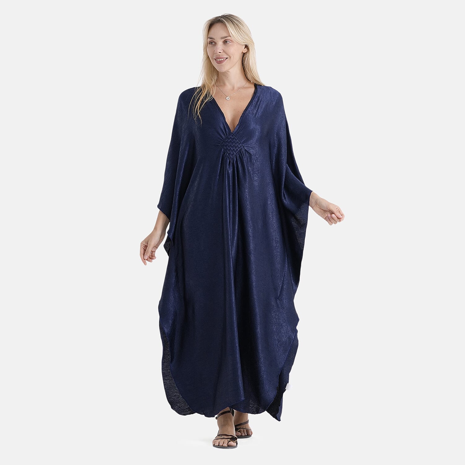 La Marey Solid Kaftan (Size - One Size) - Blue