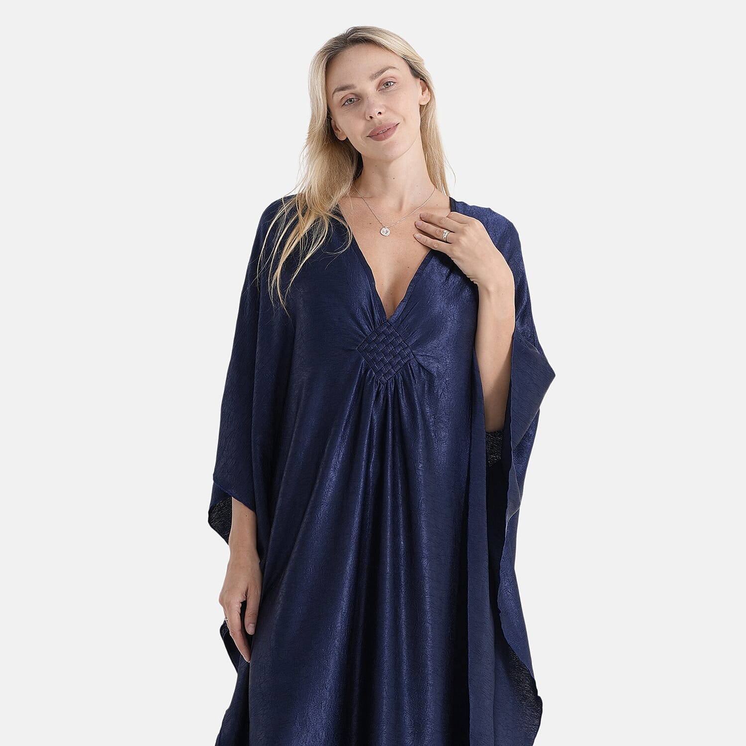 La Marey Solid Kaftan (Size - One Size) - Blue
