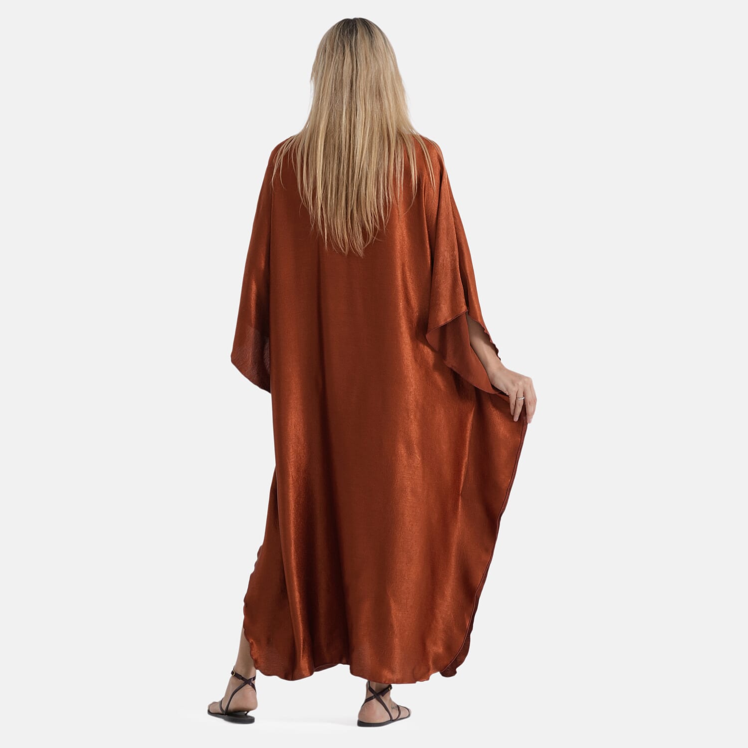 La Marey Solid Kaftan (Size - One Size) - Orange